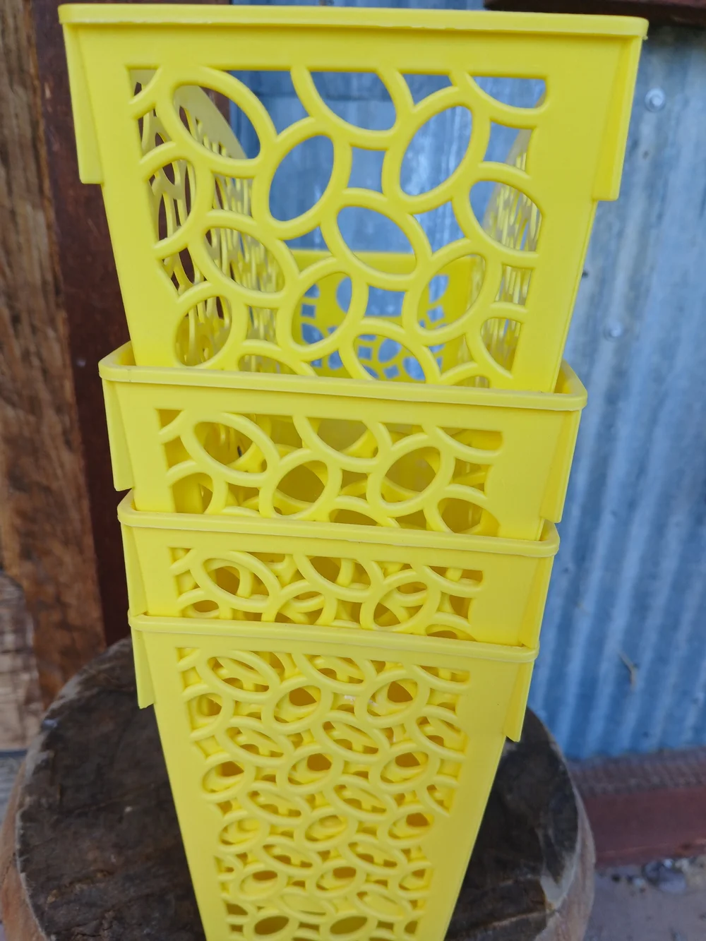 Yellow Decorative Storage Bins - Set of 4 - Picture 5 of 5